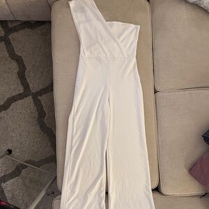 Elegant One-Shoulder White Jumpsuit